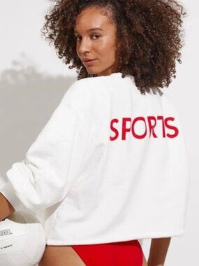 LEFT ON FRIDAY Sports & Rec Oversized Sweatshirt in Black Athleisure Women's O/S
